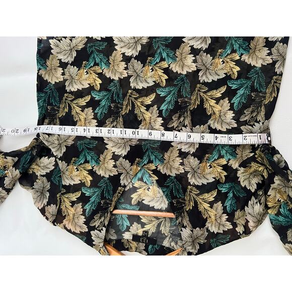 1.2.3 Paris sheer leaf print‎ blouse size 8 US boho office - Picture 5 of 7